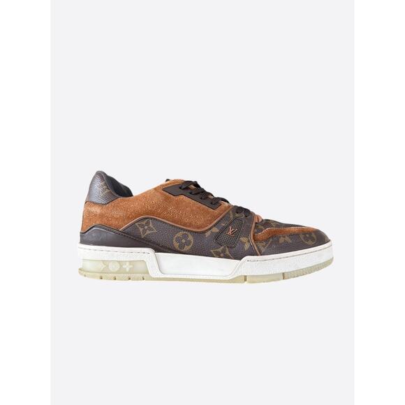 Louis Vuitton Brown Suede Monogram Trainers - Picture 1 of 7